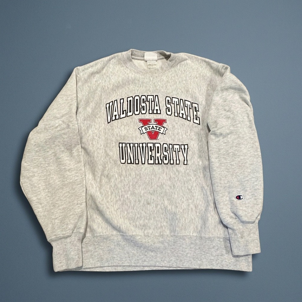 Champion Reverse Weave Valdosta State University Sweatshirt Mens L Gray CS3050